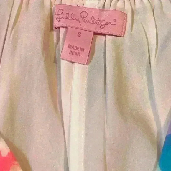 Lilly Pulitzer Bellamie Blouse Size Small Multi Sparkling Sands Cold Shoulder - Picture 3 of 5